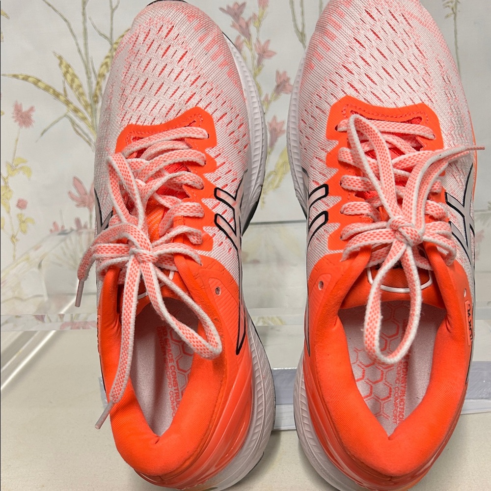 ASICS KAYANO 27 TOKYO Women's Athletic Shoes - Vibrant Orange and White - Picture 11 of 15